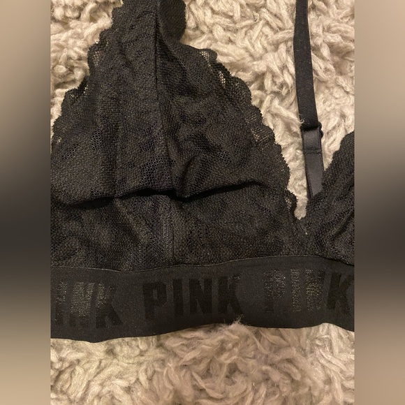 Black VS PINK Lace Halter Bralette - Picture 2 of 4